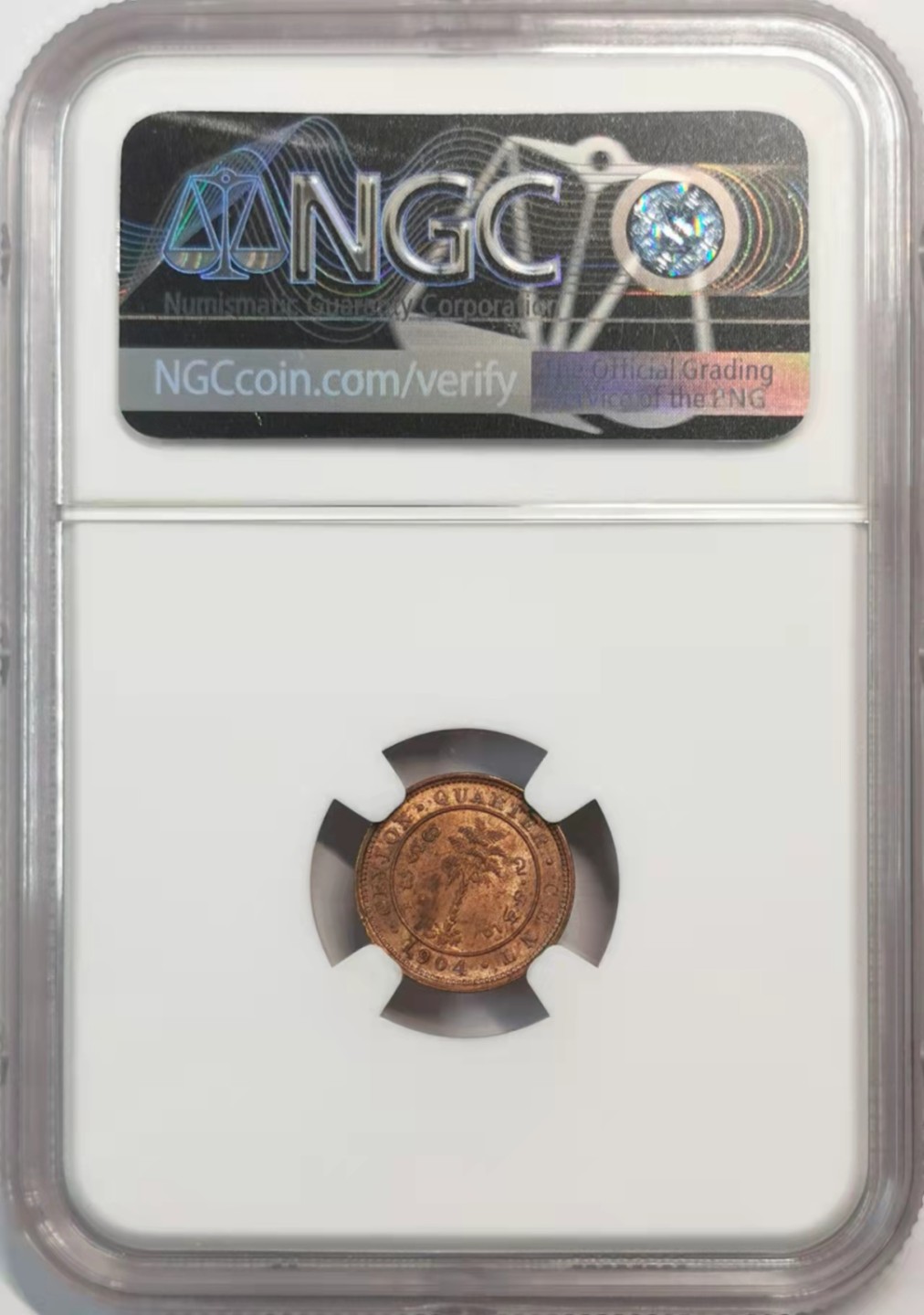 欧罗巴与亚细亚的春天奏鸣曲—凡希社世界钱币微拍第一百九十期 1904英属锡兰爱七1/4分NGC-MS63