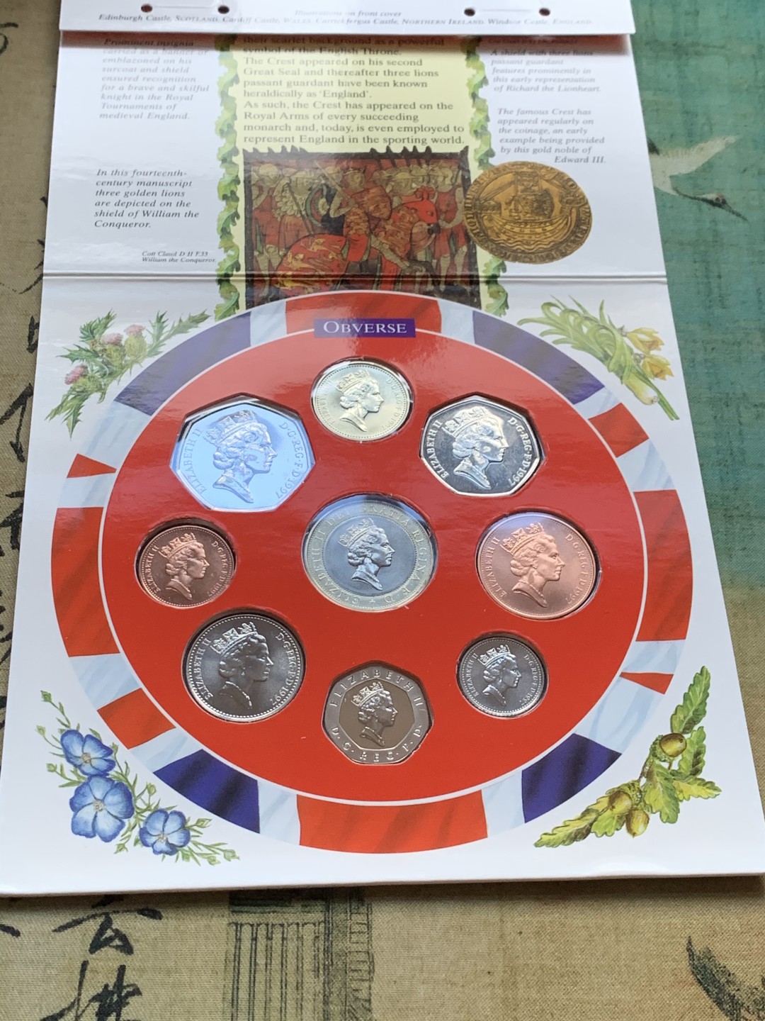 《竞宝斋》第37场-周日 首场自动拍卖 2件或者满200包顺丰 原封装英国 1997年 9枚套 卡装套币 较少