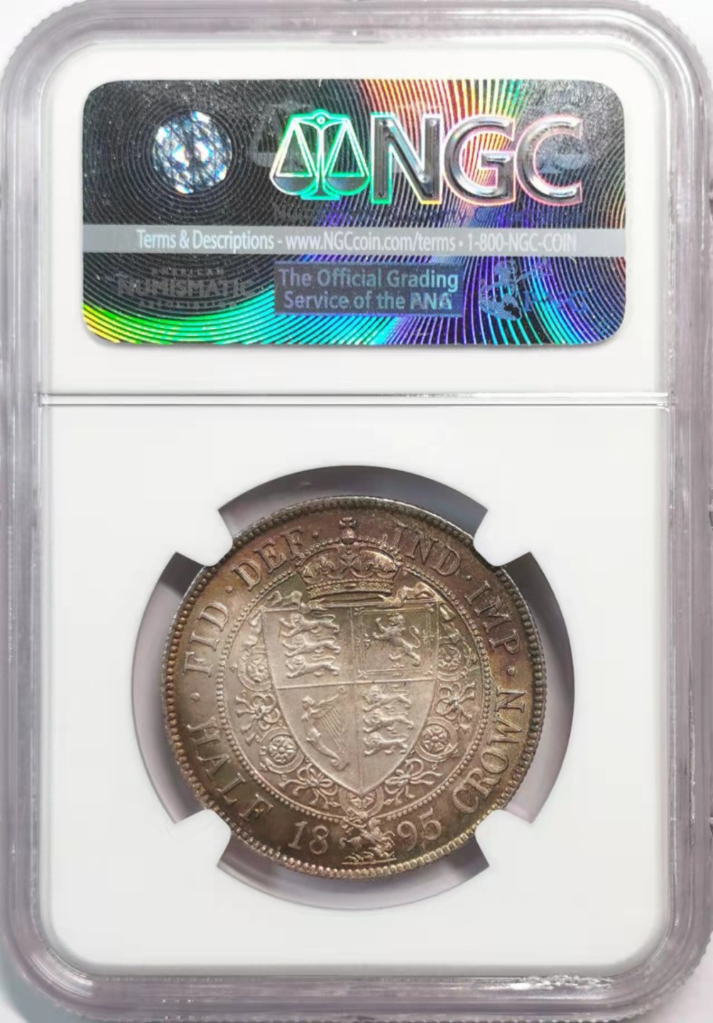 欧罗巴与亚细亚的春天奏鸣曲—凡希社世界钱币微拍第一百九十期 1895英国老维批纱半克朗NGC-MS64环五彩！