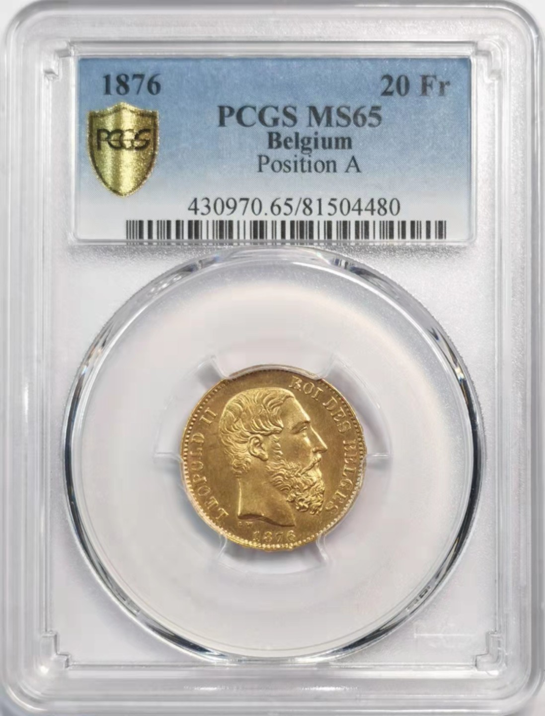 欧罗巴与亚细亚的春天奏鸣曲—凡希社世界钱币微拍第一百九十期 1876比利时20法郎金币PCGS-MS65