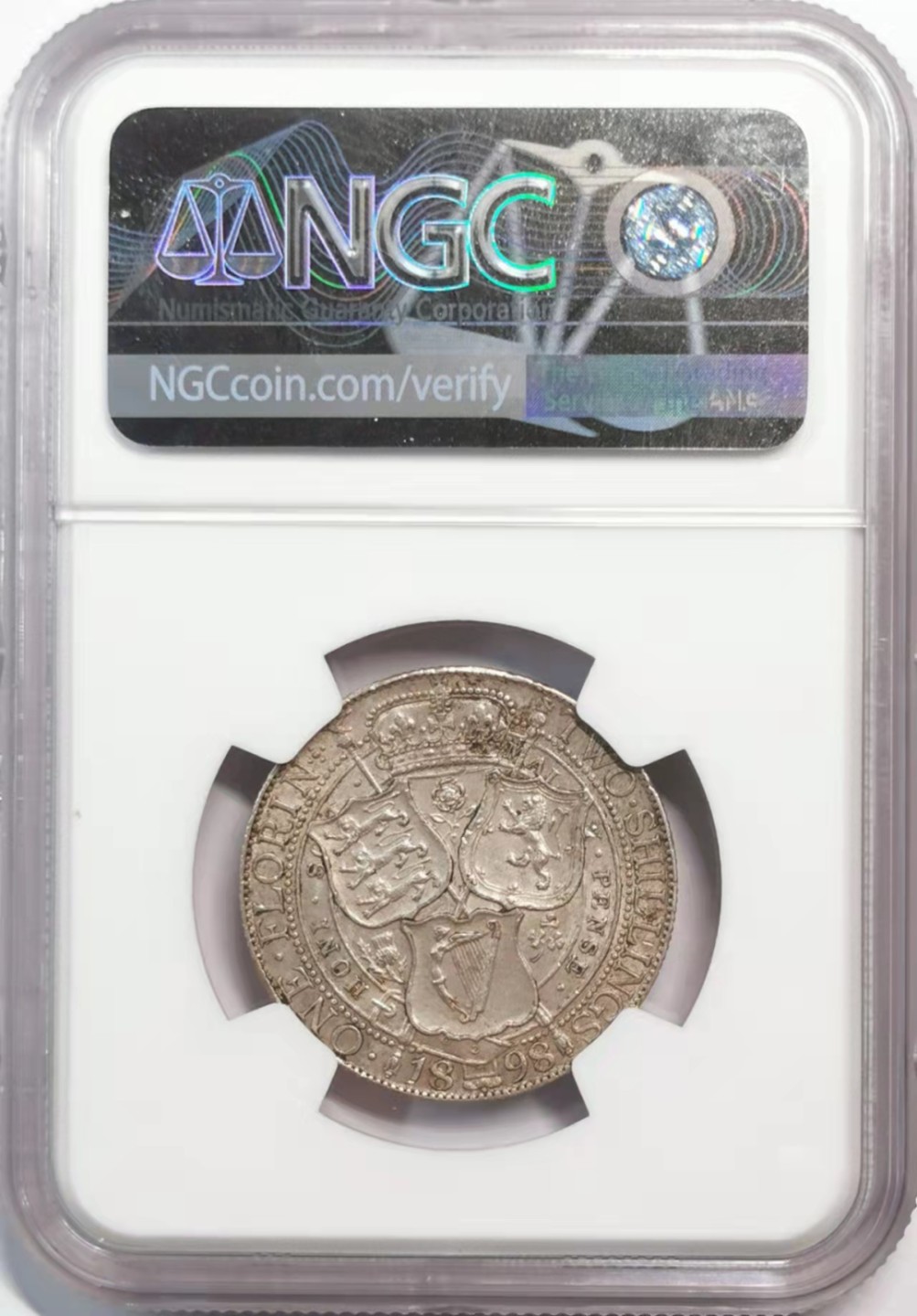 欧罗巴与亚细亚的春天奏鸣曲—凡希社世界钱币微拍第一百九十期 1898英国老维批纱2先令NGC-MS61