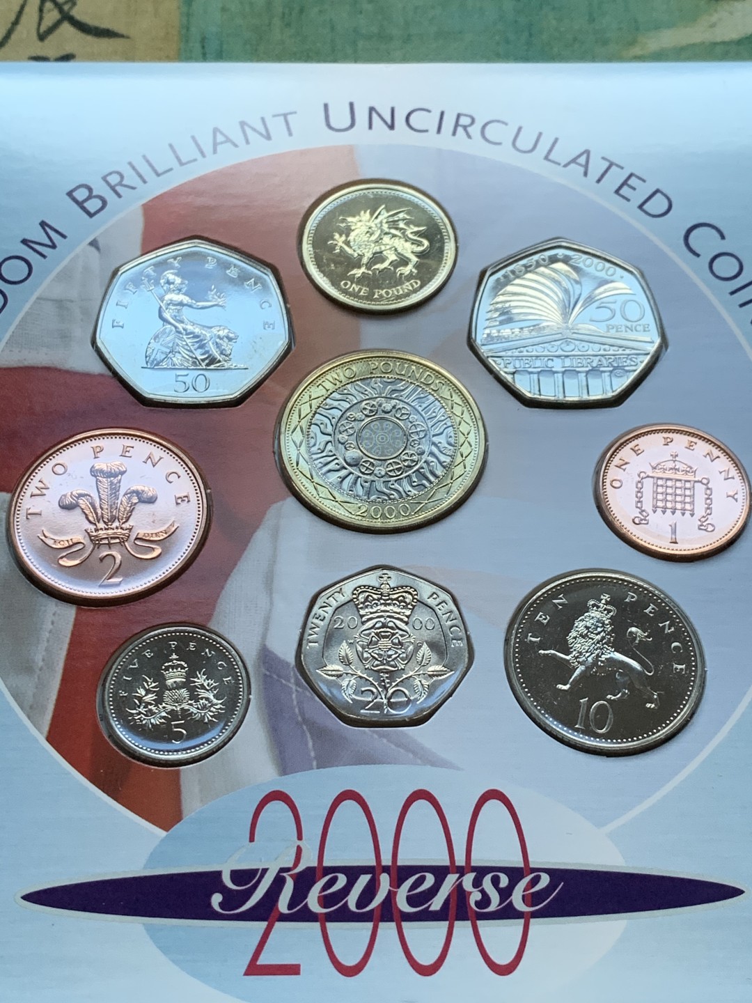 《竞宝斋》第37场-周日 首场自动拍卖 2件或者满200包顺丰 原封装英国 2000年 9枚套 卡装套币 较少见