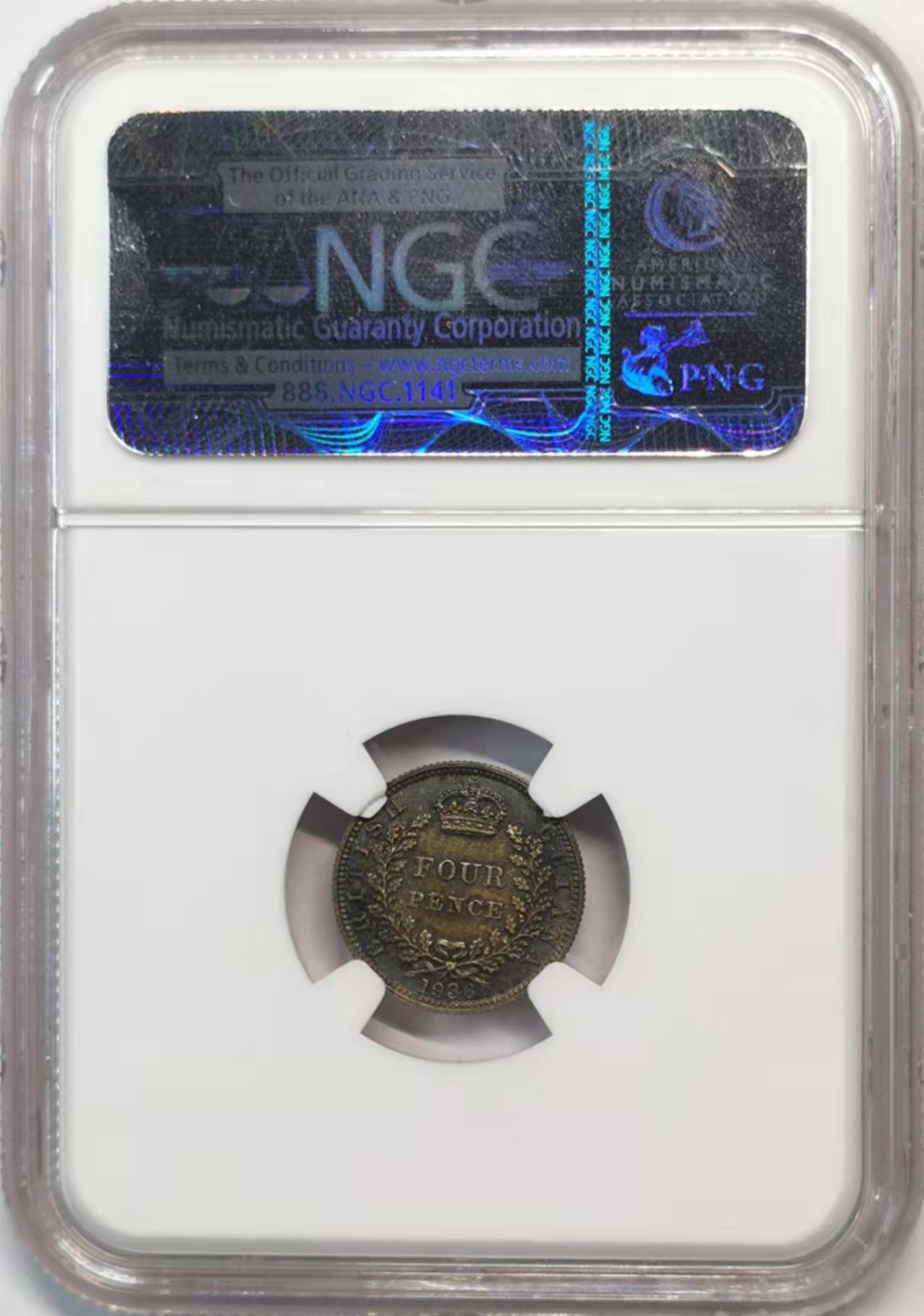 欧罗巴与亚细亚的春天奏鸣曲—凡希社世界钱币微拍第一百九十期 荐！1936英属圭亚那乔五4便士银币NGC-MS65高分原味品！