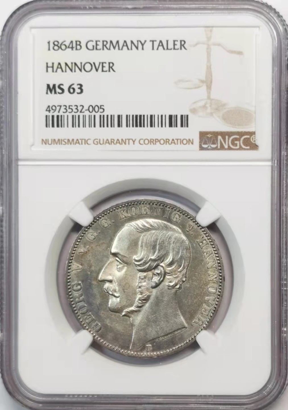 欧罗巴与亚细亚的春天奏鸣曲—凡希社世界钱币微拍第一百九十期 1864汉诺威狮马流通泰勒NGC-MS63