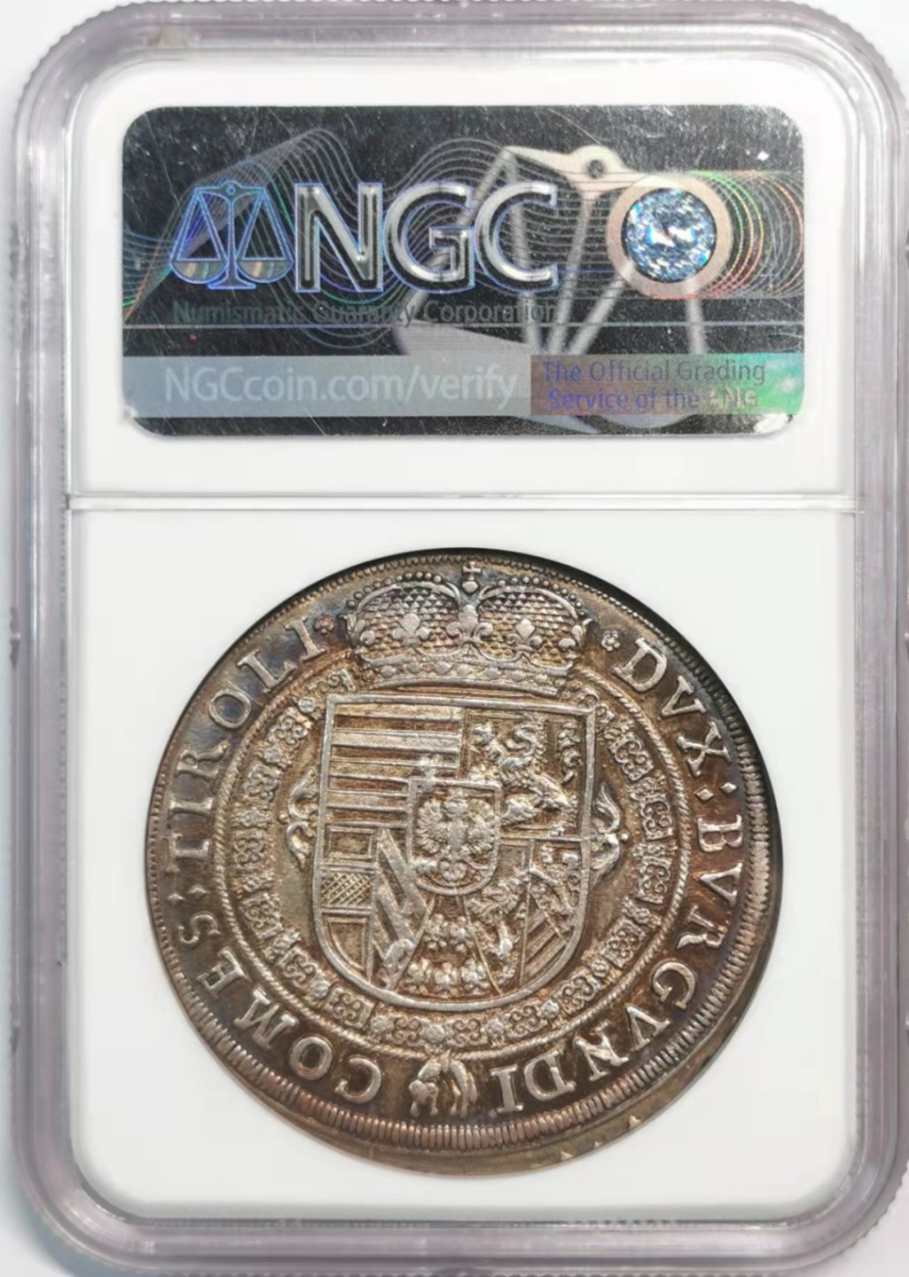 欧罗巴与亚细亚的春天奏鸣曲—凡希社世界钱币微拍第一百九十期 荐！1632神罗利奥波德泰勒大银NGC-MS62深色包浆！