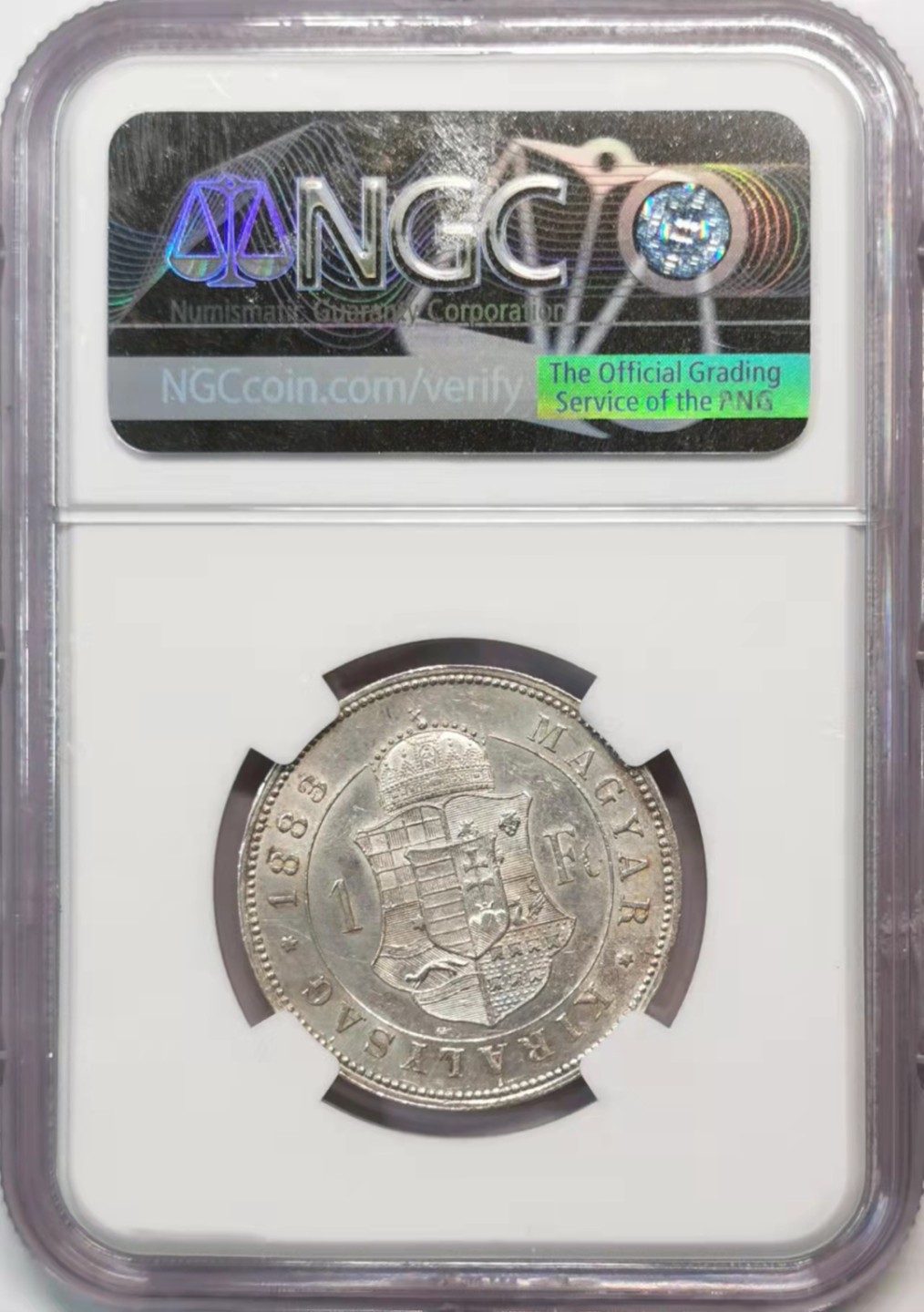 欧罗巴与亚细亚的春天奏鸣曲—凡希社世界钱币微拍第一百九十期 1883匈牙利FORINT银币NGC-UNCD