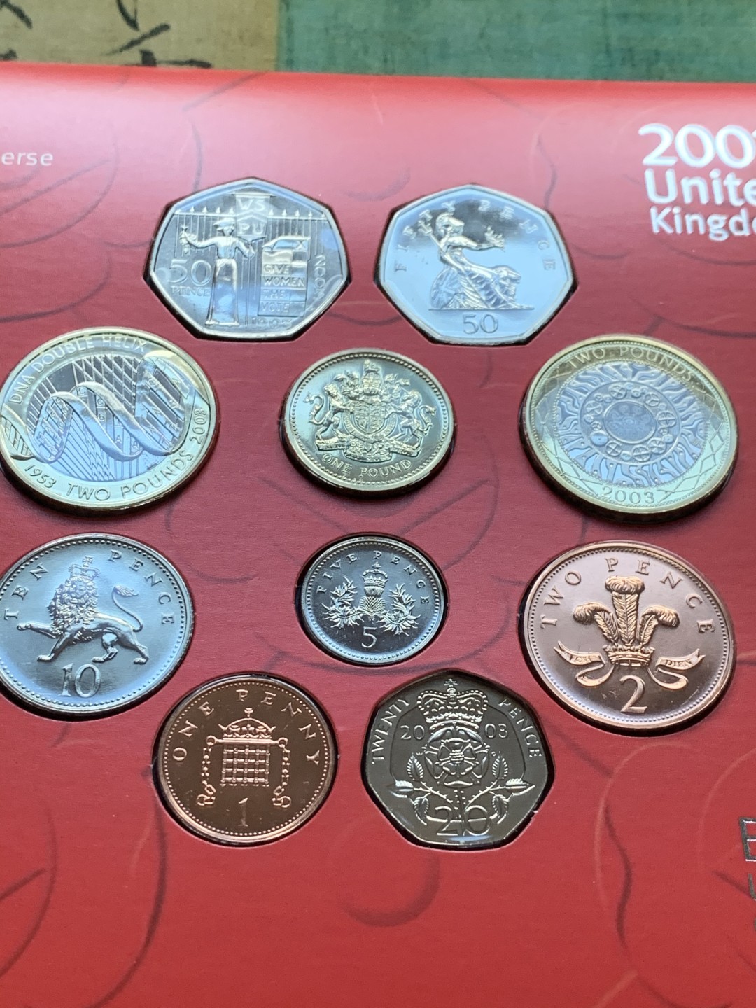 《竞宝斋》第37场-周日 首场自动拍卖 2件或者满200包顺丰 原封装英国 2003年 10枚套 卡装套币 非常稀少 EBAY成交价55美金左右