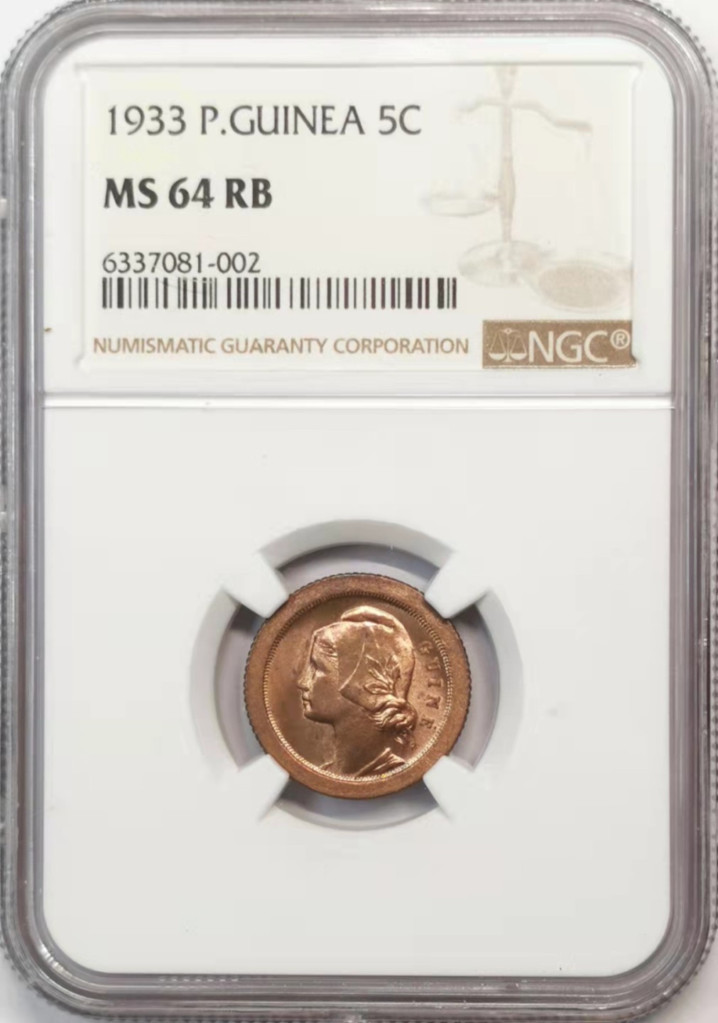 欧罗巴与亚细亚的春天奏鸣曲—凡希社世界钱币微拍第一百九十期 1933葡属几内亚5C NGC-MS64