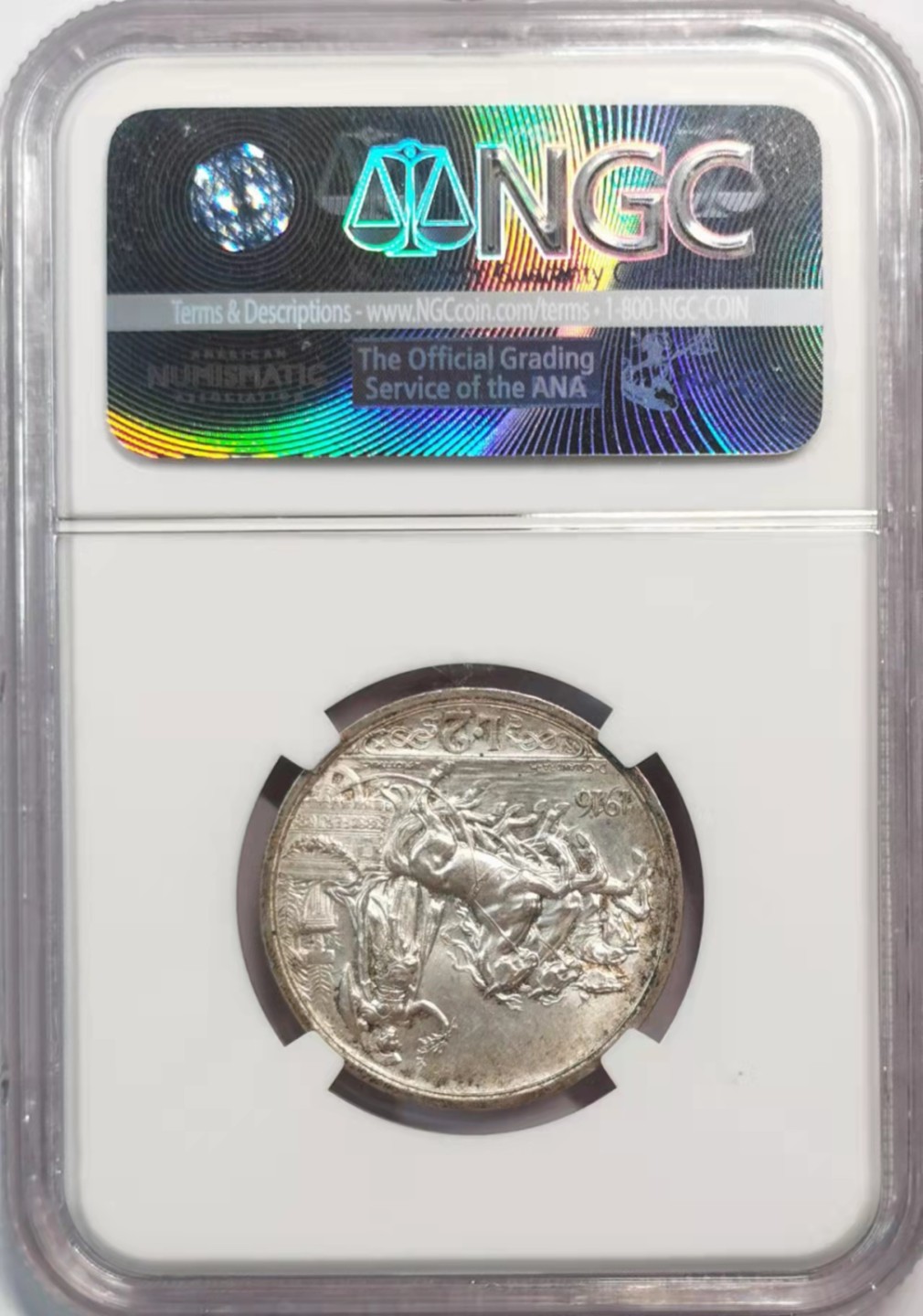 欧罗巴与亚细亚的春天奏鸣曲—凡希社世界钱币微拍第一百九十期 1916R意大利战车2里拉银币NGC-MS63