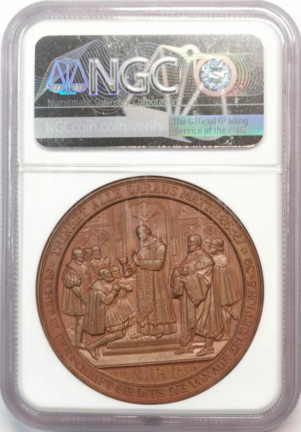 欧罗巴与亚细亚的春天奏鸣曲—凡希社世界钱币微拍第一百九十期 1839德国宗教改革300周年纪念铜章NGC-MS63