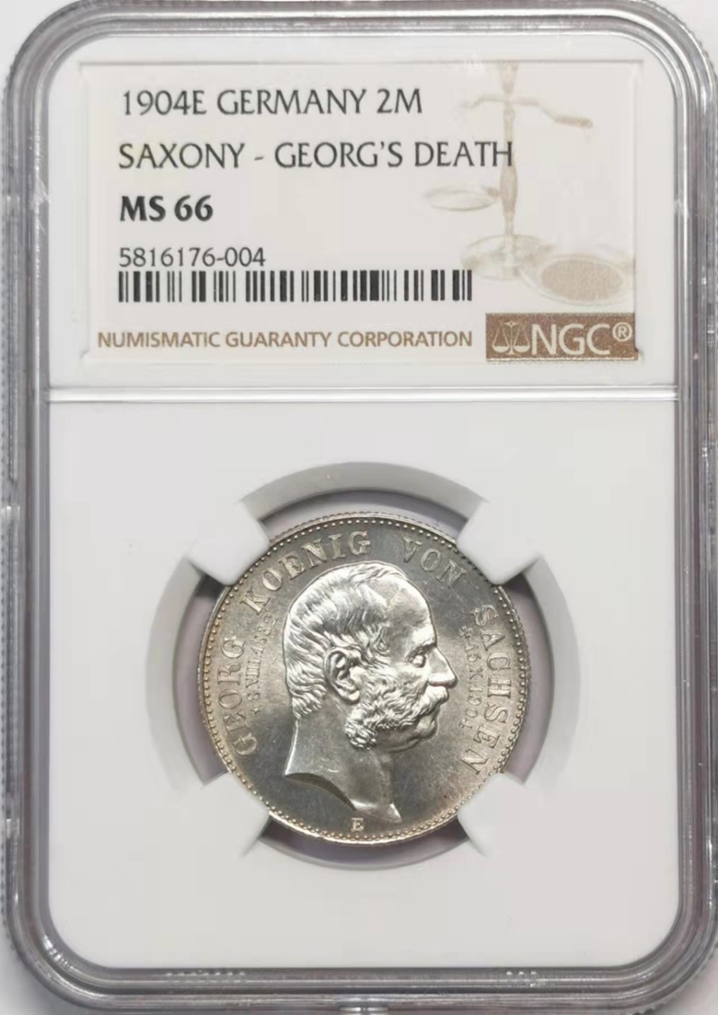 欧罗巴与亚细亚的春天奏鸣曲—凡希社世界钱币微拍第一百九十期 1904E萨克森2马克纪念银币NGC-MS66高分！