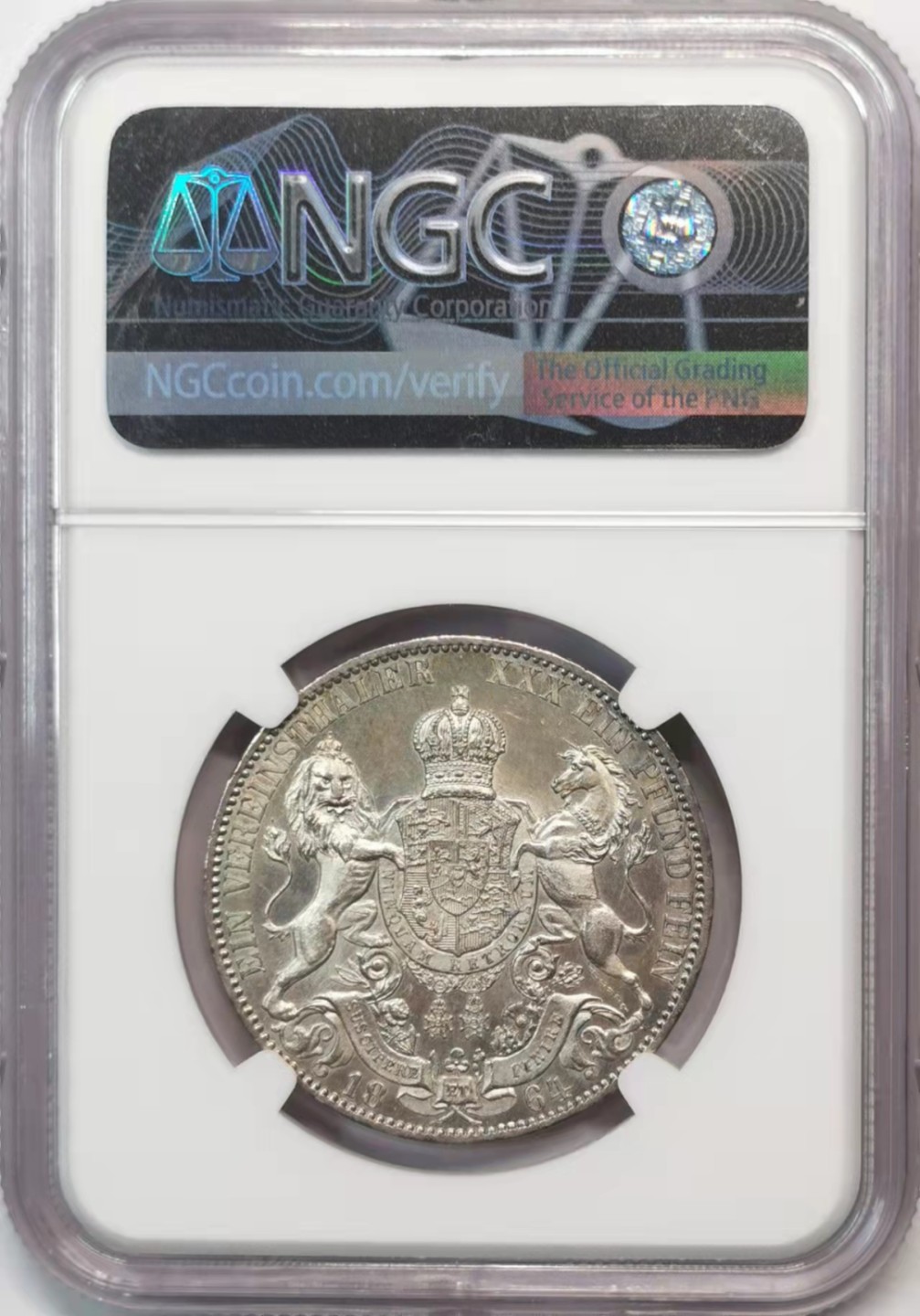 欧罗巴与亚细亚的春天奏鸣曲—凡希社世界钱币微拍第一百九十期 1864汉诺威狮马流通泰勒NGC-MS63