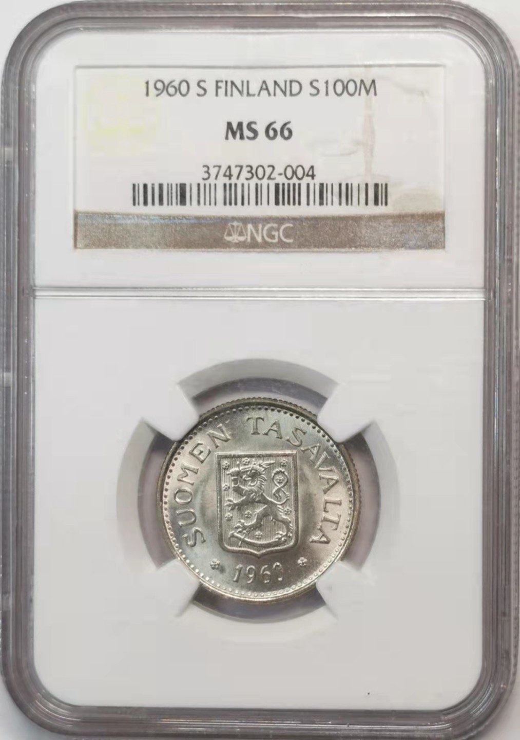 欧罗巴与亚细亚的春天奏鸣曲—凡希社世界钱币微拍第一百九十期 1960芬兰100马克银币NGC-MS66