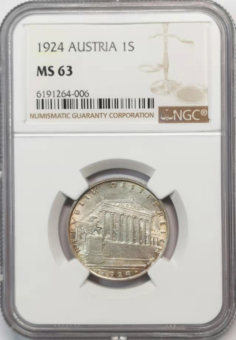 欧罗巴与亚细亚的春天奏鸣曲—凡希社世界钱币微拍第一百九十期 1924奥地利先令银币NGC-MS63