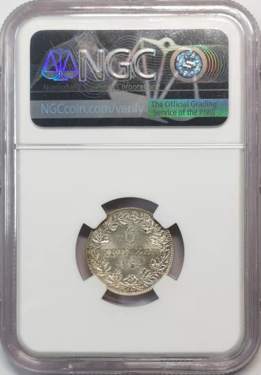 欧罗巴与亚细亚的春天奏鸣曲—凡希社世界钱币微拍第一百九十期 1854法兰克福城市景观6K银辅币NGC-MS62