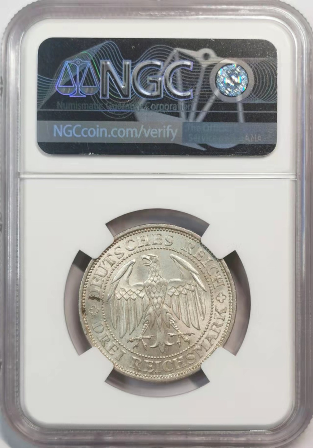 欧罗巴与亚细亚的春天奏鸣曲—凡希社世界钱币微拍第一百九十期 1929魏玛梅森3马克纪念银币NGC-MS63