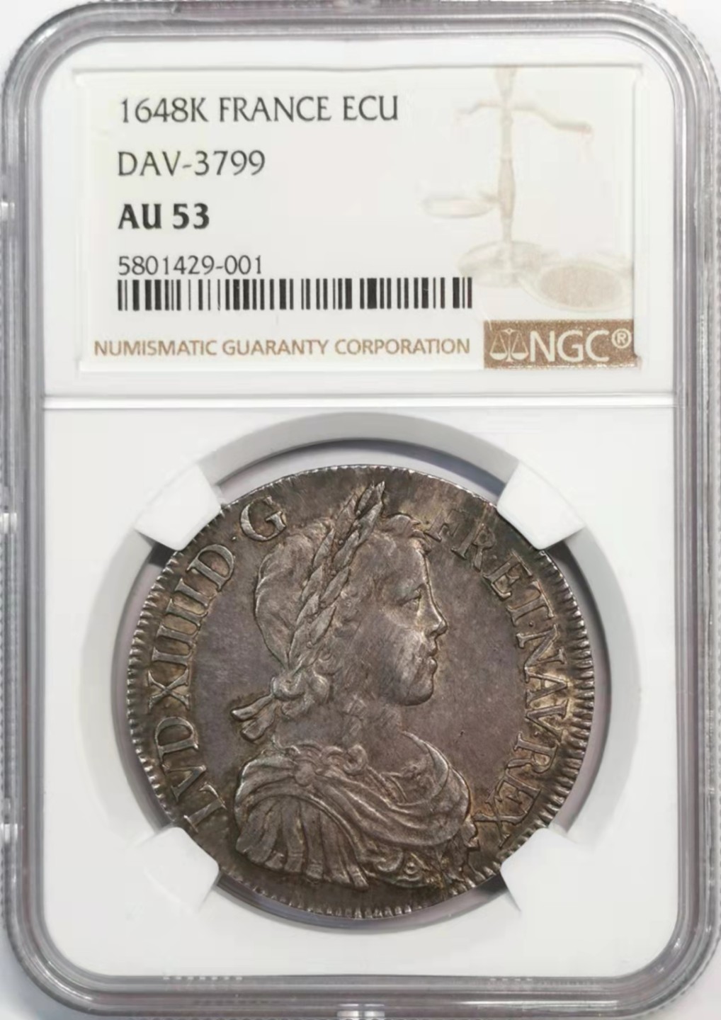 欧罗巴与亚细亚的春天奏鸣曲—凡希社世界钱币微拍第一百九十期 荐！1648K法国路易十四埃居大银NGC-AU53味道一流！