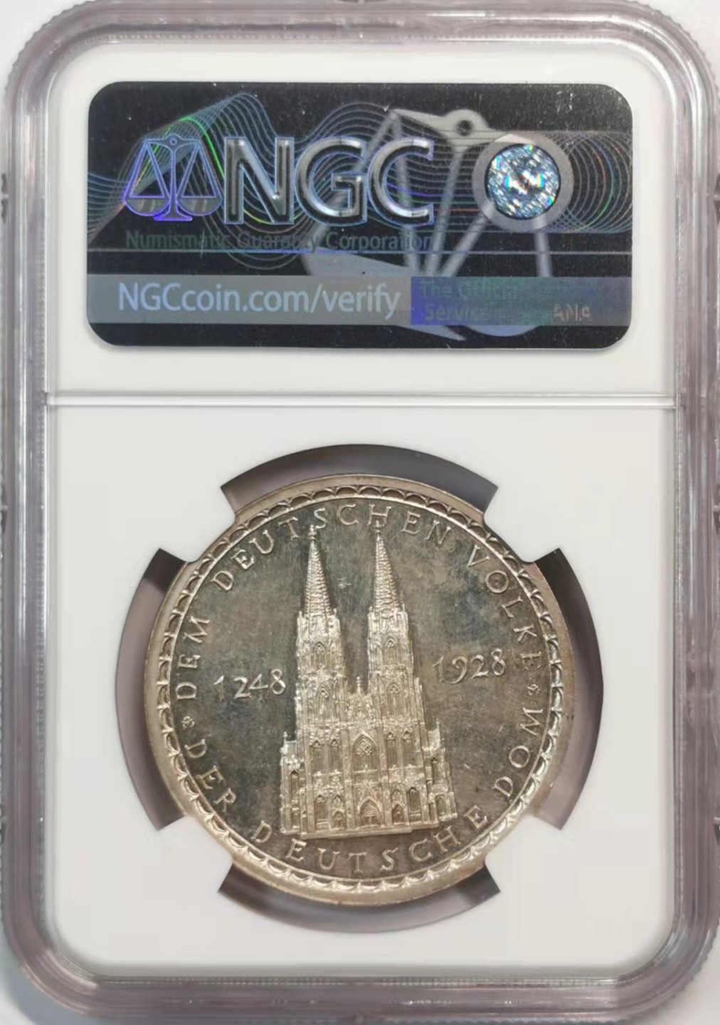 欧罗巴与亚细亚的春天奏鸣曲—凡希社世界钱币微拍第一百九十期 1928德国科隆大教堂纪念银章NGC-UNCD