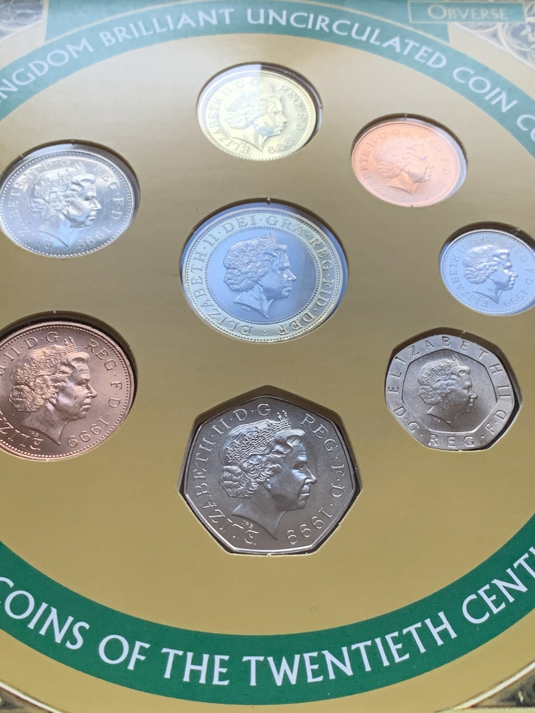 《竞宝斋》第37场-周日 首场自动拍卖 2件或者满200包顺丰 原封装英国 1999年 9枚套 卡装套币 较少见