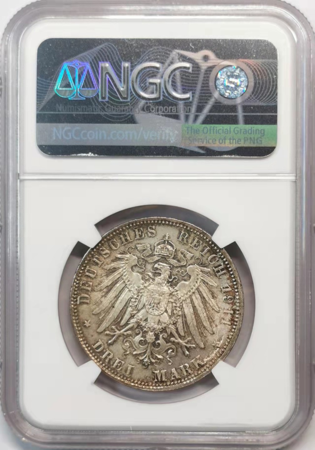 欧罗巴与亚细亚的春天奏鸣曲—凡希社世界钱币微拍第一百九十期 1911巴伐利亚3马克NGC-MS65