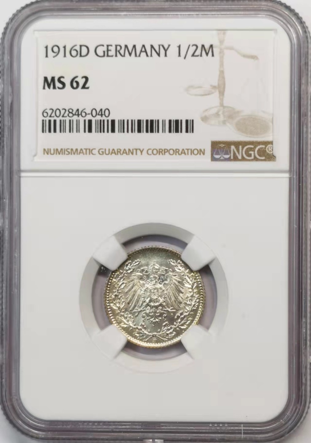 欧罗巴与亚细亚的春天奏鸣曲—凡希社世界钱币微拍第一百九十期 1916德意志帝国1/2银马克NGC-MS62