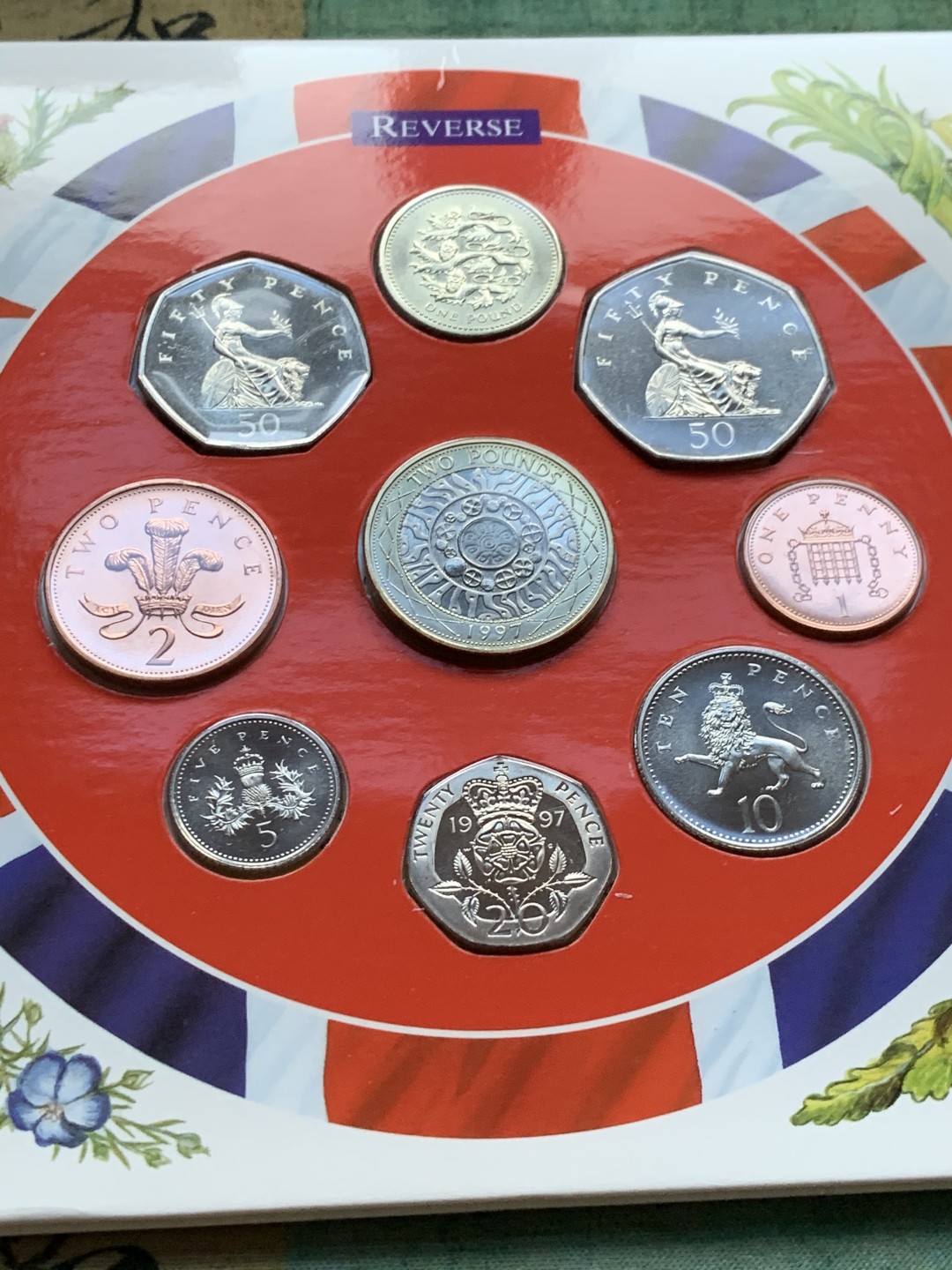 《竞宝斋》第37场-周日 首场自动拍卖 2件或者满200包顺丰 原封装英国 1997年 9枚套 卡装套币 较少