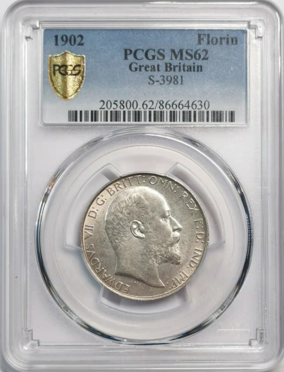 欧罗巴与亚细亚的春天奏鸣曲—凡希社世界钱币微拍第一百九十期 1902英国海神佛罗林PCGS-MS62