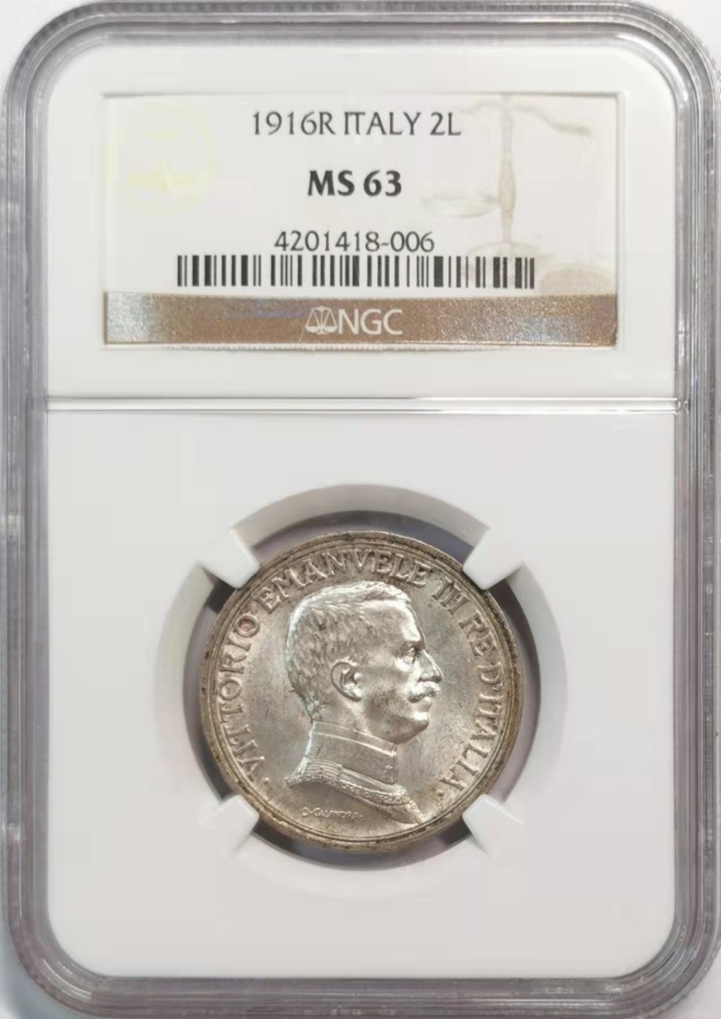 欧罗巴与亚细亚的春天奏鸣曲—凡希社世界钱币微拍第一百九十期 1916R意大利战车2里拉银币NGC-MS63