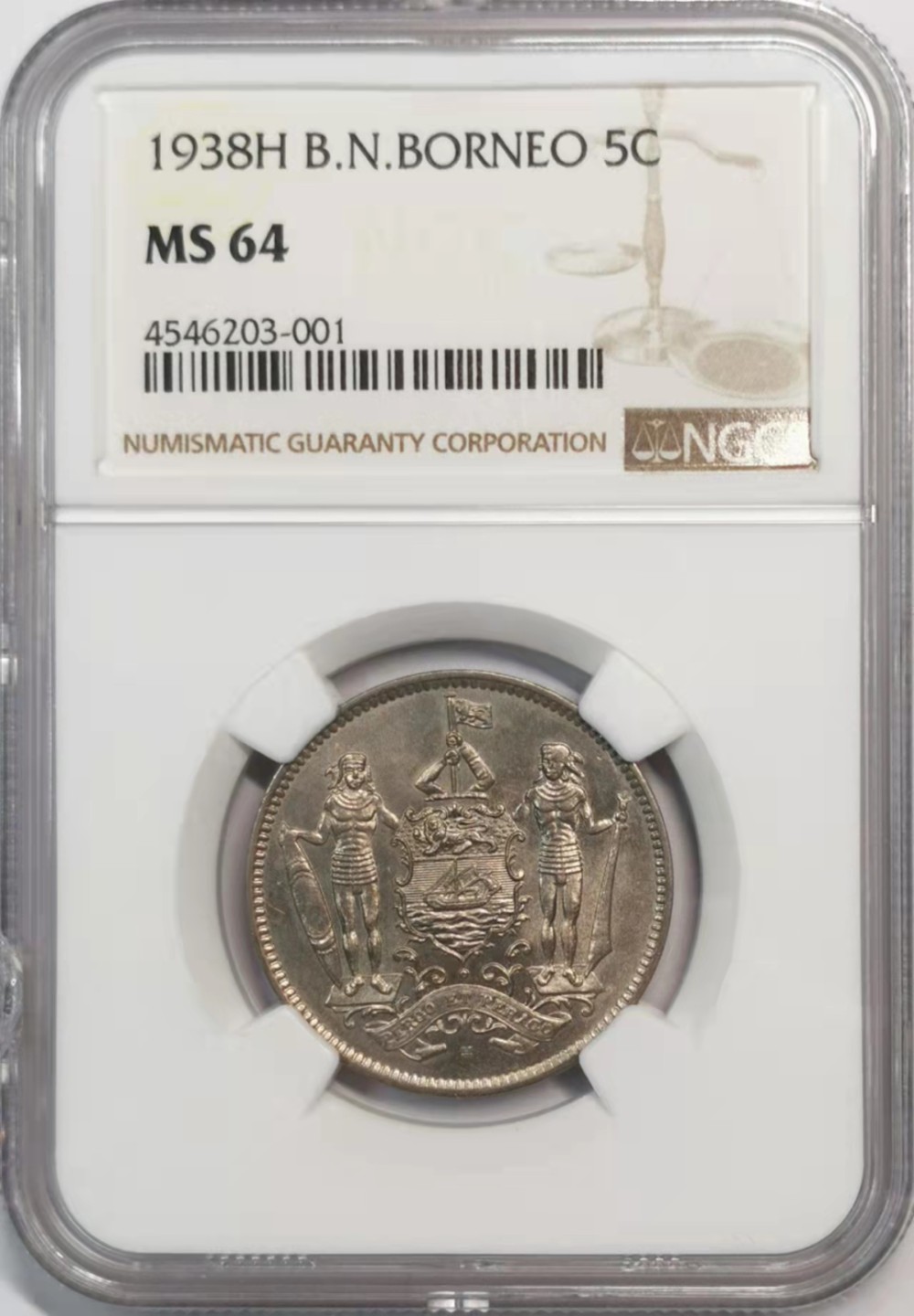 欧罗巴与亚细亚的春天奏鸣曲—凡希社世界钱币微拍第一百九十期 1938H英属北婆罗洲5分镍币NGC-MS64