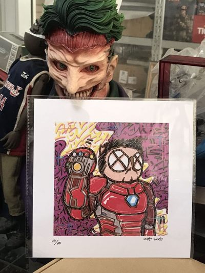 零元拍：歪歪亲笔签名 OWSON系列限量插画复制画《唐尼》，尺寸约22/22厘米，拍品不含镜框 - 零元拍：歪歪亲笔签名 OWSON系列限量插画复制画《唐尼》，尺寸约22/22厘米，拍品不含镜框