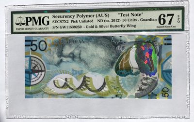 2022第十场：评级币专场 - 英诺 2015版达尔文50塑料测试钞UNC