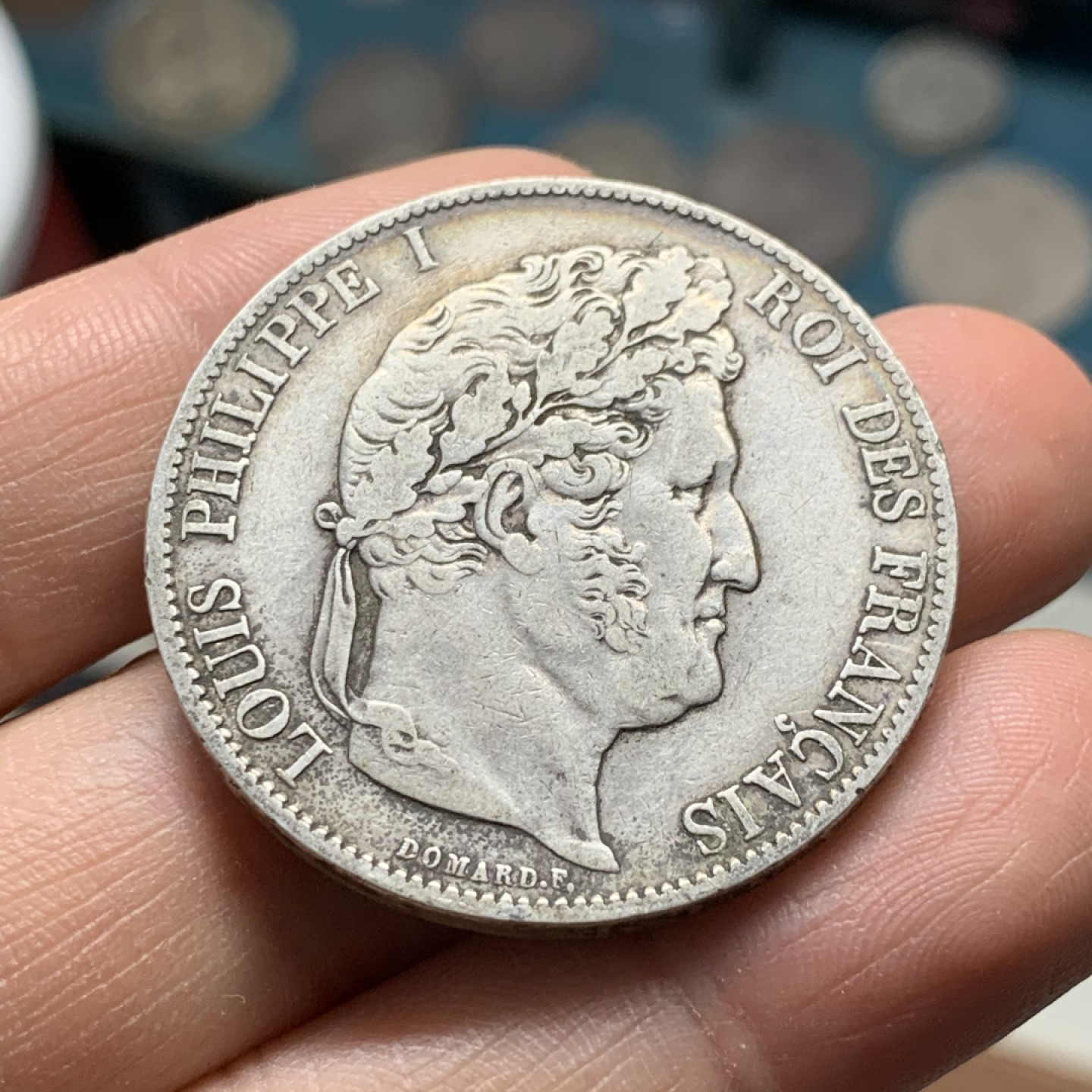 《竞宝斋》第37场-周日 首场自动拍卖 2件或者满200包顺丰 法国 1847-A年 菲利普一世 5法郎 原味 背带彩 银币 好味道