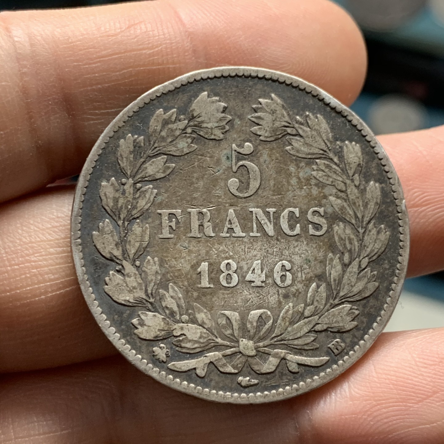 《竞宝斋》第37场-周日 首场自动拍卖 2件或者满200包顺丰 法国1846-BB年菲利普5法郎 大银币 原味好品