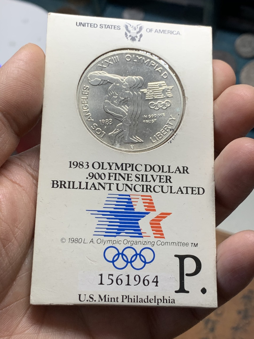 《竞宝斋》第37场-周日 首场自动拍卖 2件或者满200包顺丰 卡装 美国1983-P年老鹰一元 大银币