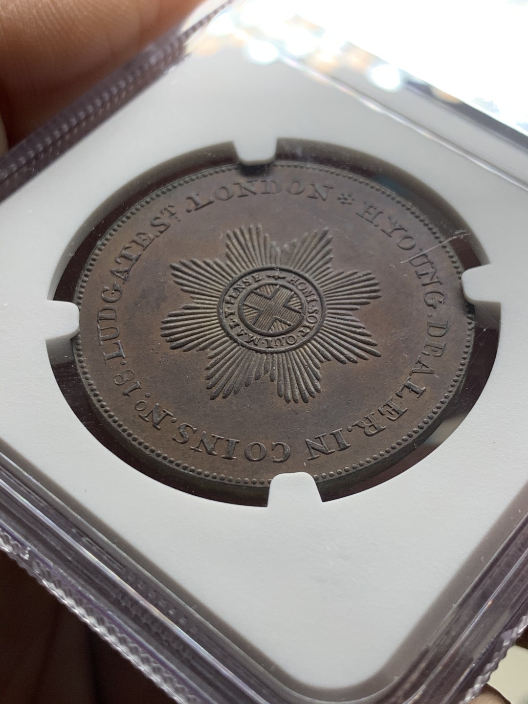 《竞宝斋》第36场-本周日 （全场顺丰包邮） NGC-MS63BN英国1794年1便士代币