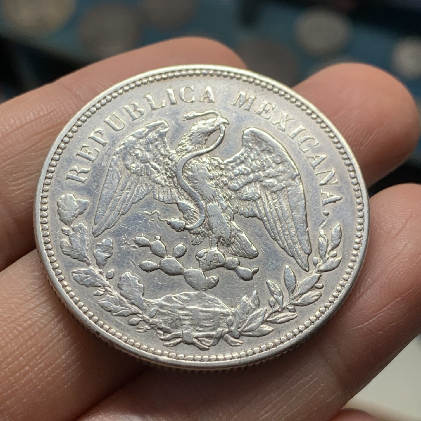 《竞宝斋》第37场-周日 首场自动拍卖 2件或者满200包顺丰 墨西哥1908年Mo 鹰洋 1比索好品大银币