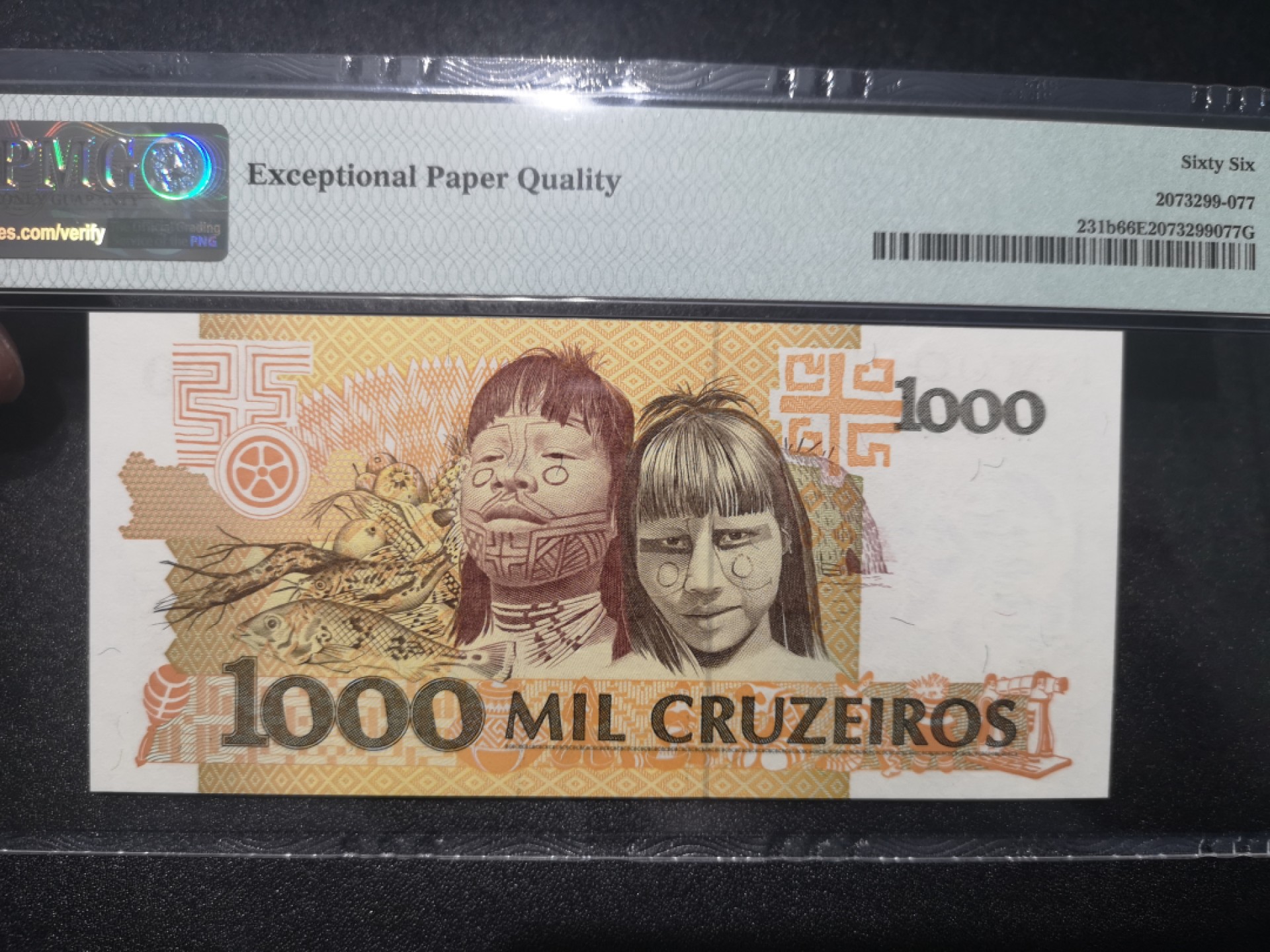 《外钞收藏家》第一百六十九期拍卖（本期65件） 1990-91年巴西1000 PMG66