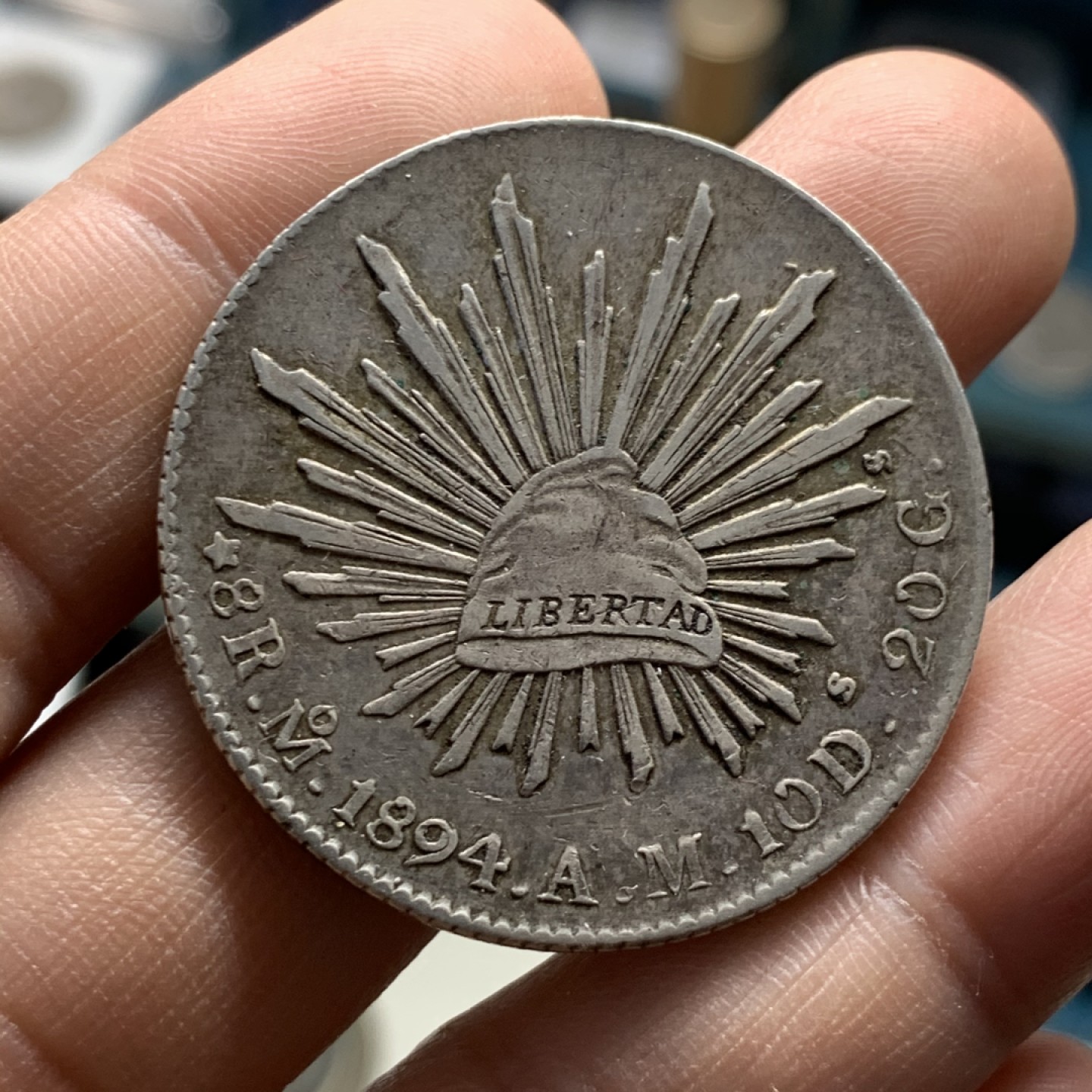 《竞宝斋》第37场-周日 首场自动拍卖 2件或者满200包顺丰 墨西哥1894年Mo 花边鹰洋8R 好品原味 大银币