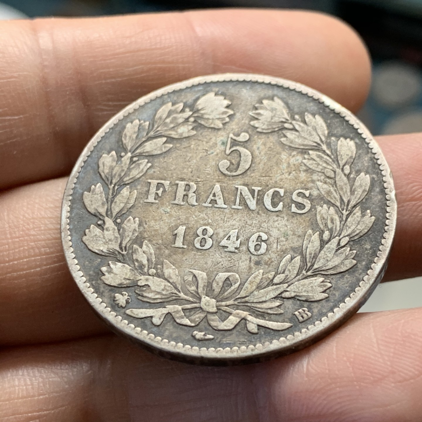 《竞宝斋》第37场-周日 首场自动拍卖 2件或者满200包顺丰 法国1846-BB年菲利普5法郎 大银币 原味好品