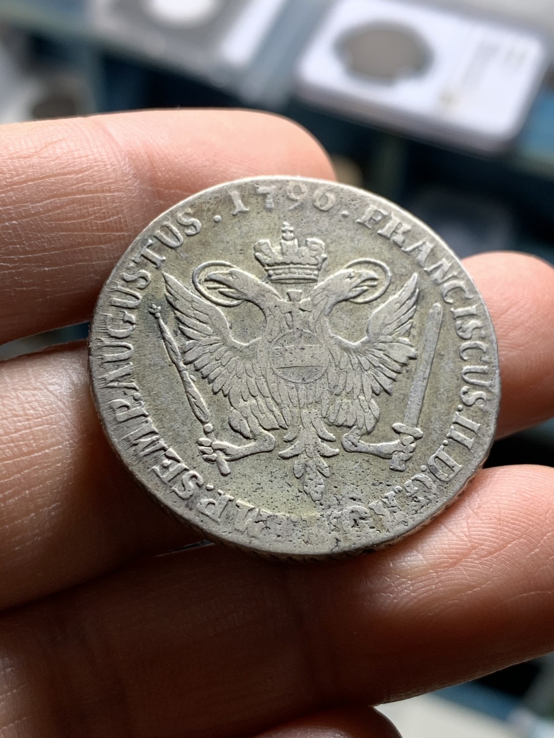 《竞宝斋》第36场-本周日 （全场顺丰包邮） 德国 1796年 汉堡 32先令 银币 原味 有一个小铸缺
