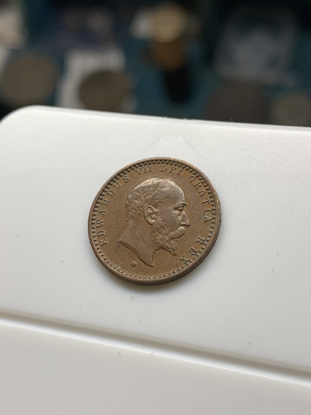 《竞宝斋》第36场-本周日 （全场顺丰包邮） 1902英国 爱德华七世半法新 UNC品相 最小面值的马剑