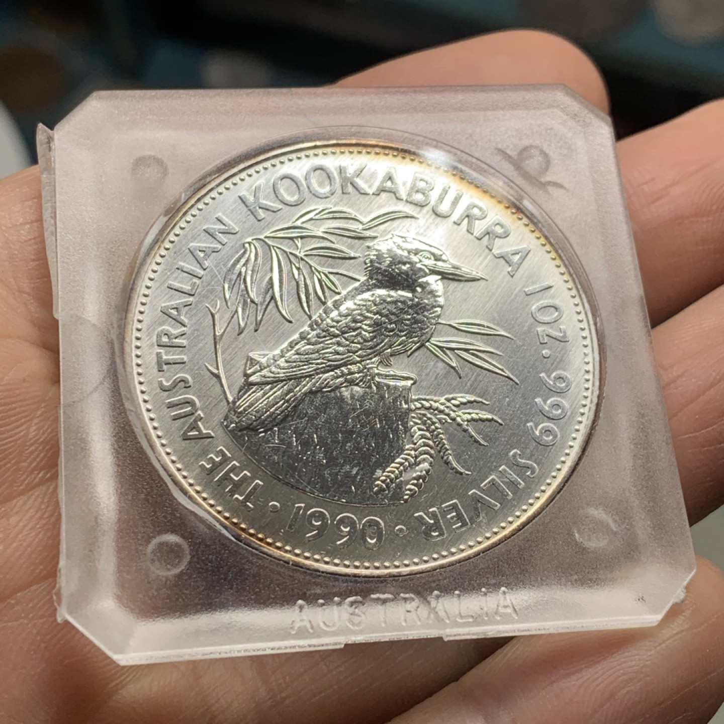 《竞宝斋》第37场-周日 首场自动拍卖 2件或者满200包顺丰 原装 澳大利亚1990年 早期翠鸟5元 1盎司纯银 银币