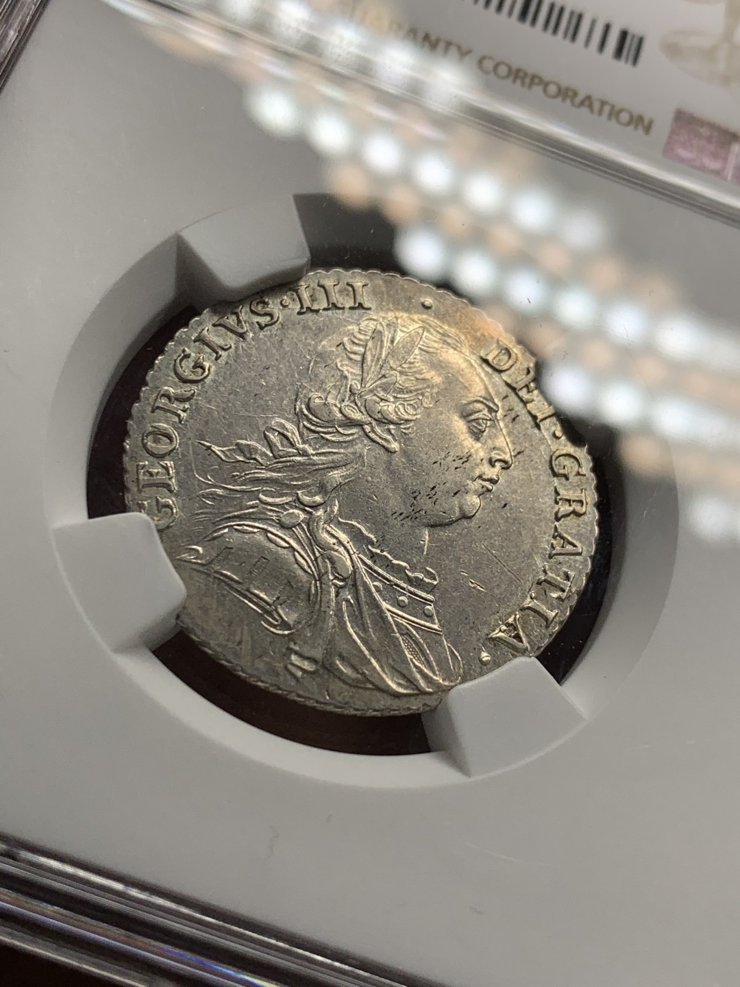 《竞宝斋》第36场-本周日 （全场顺丰包邮） NGC-AU58 英国1787乔治三世一先令有心版 早期军装头像