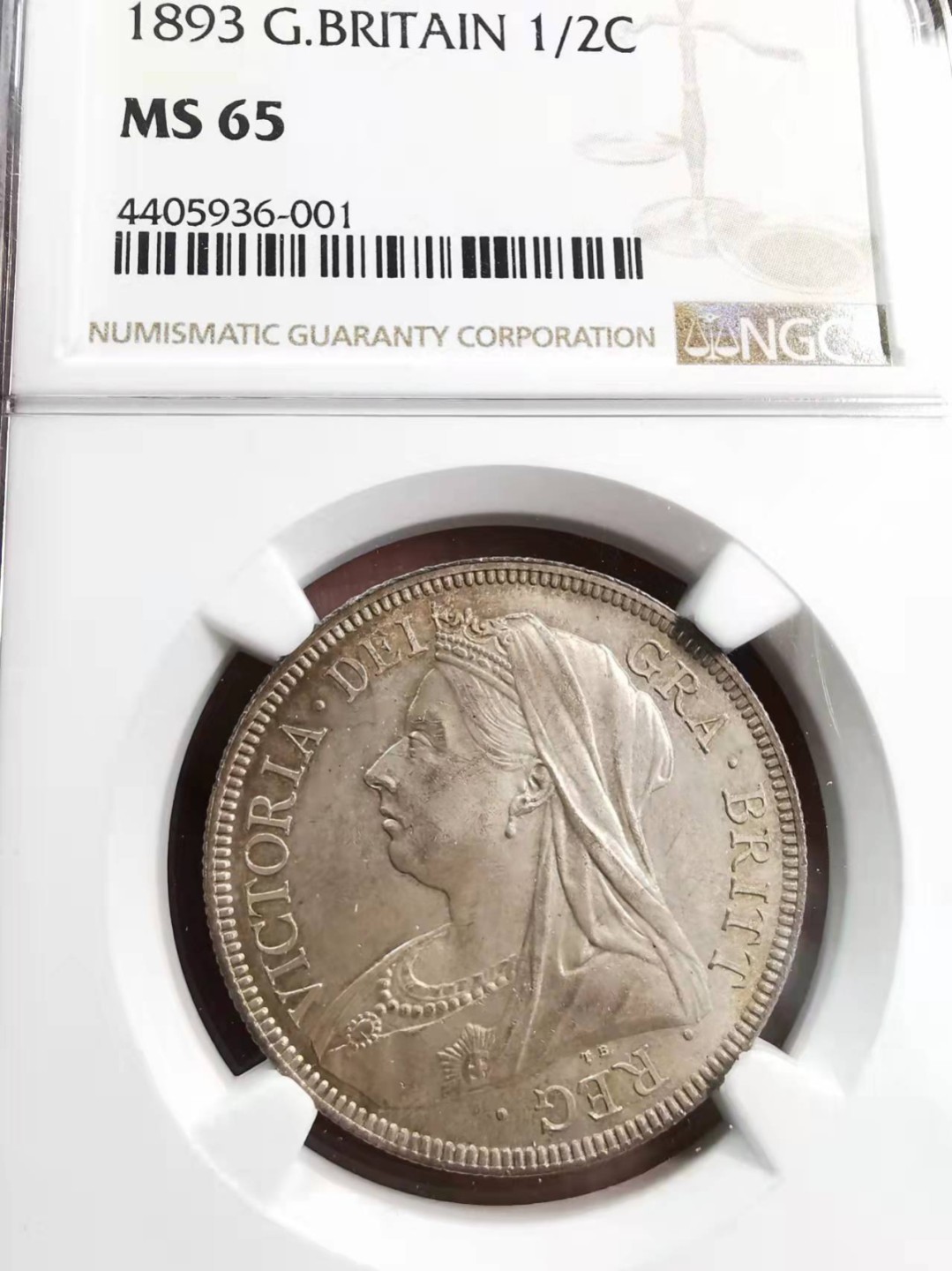 欧罗巴与亚细亚的春天奏鸣曲—凡希社世界钱币微拍第一百九十期 荐！1893英国老维批纱半克朗NGC-MS65粉彩顶级品！