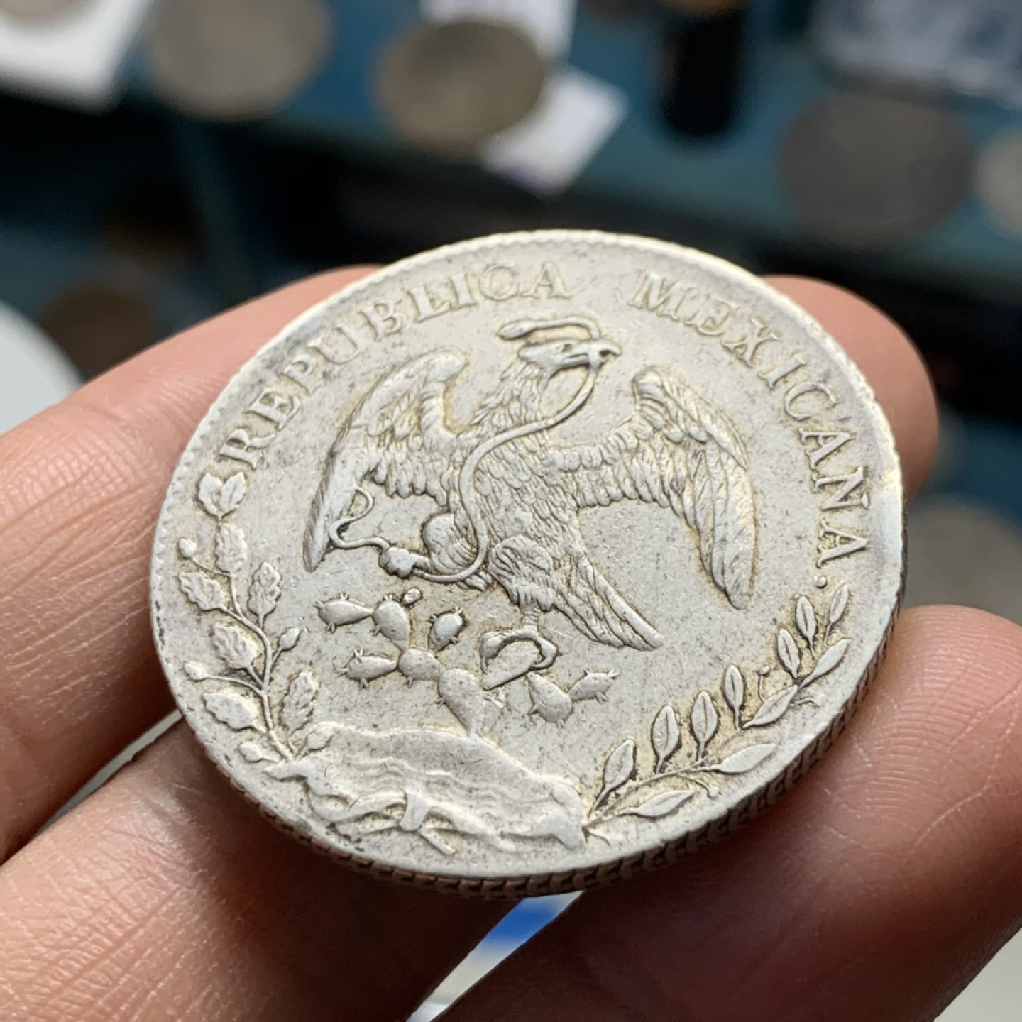 《竞宝斋》第37场-周日 首场自动拍卖 2件或者满200包顺丰 墨西哥1894年Mo 花边鹰洋8R 好品原味 大银币