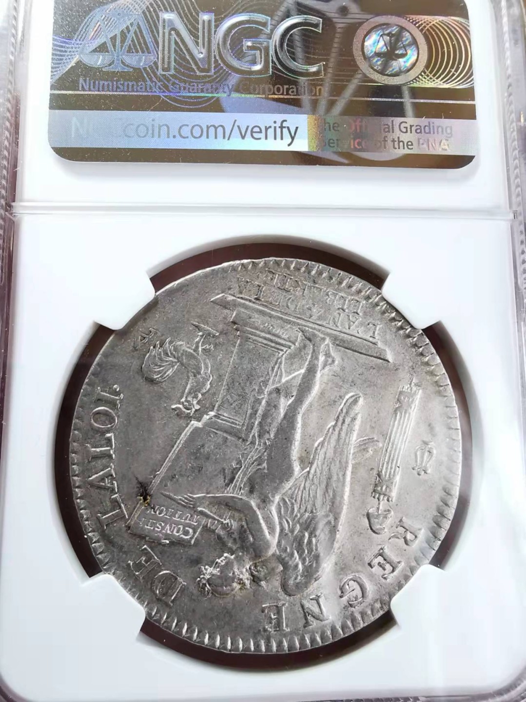 欧罗巴与亚细亚的春天奏鸣曲—凡希社世界钱币微拍第一百九十期 荐！1792法国路易十六天使埃居大银NGC-AU58