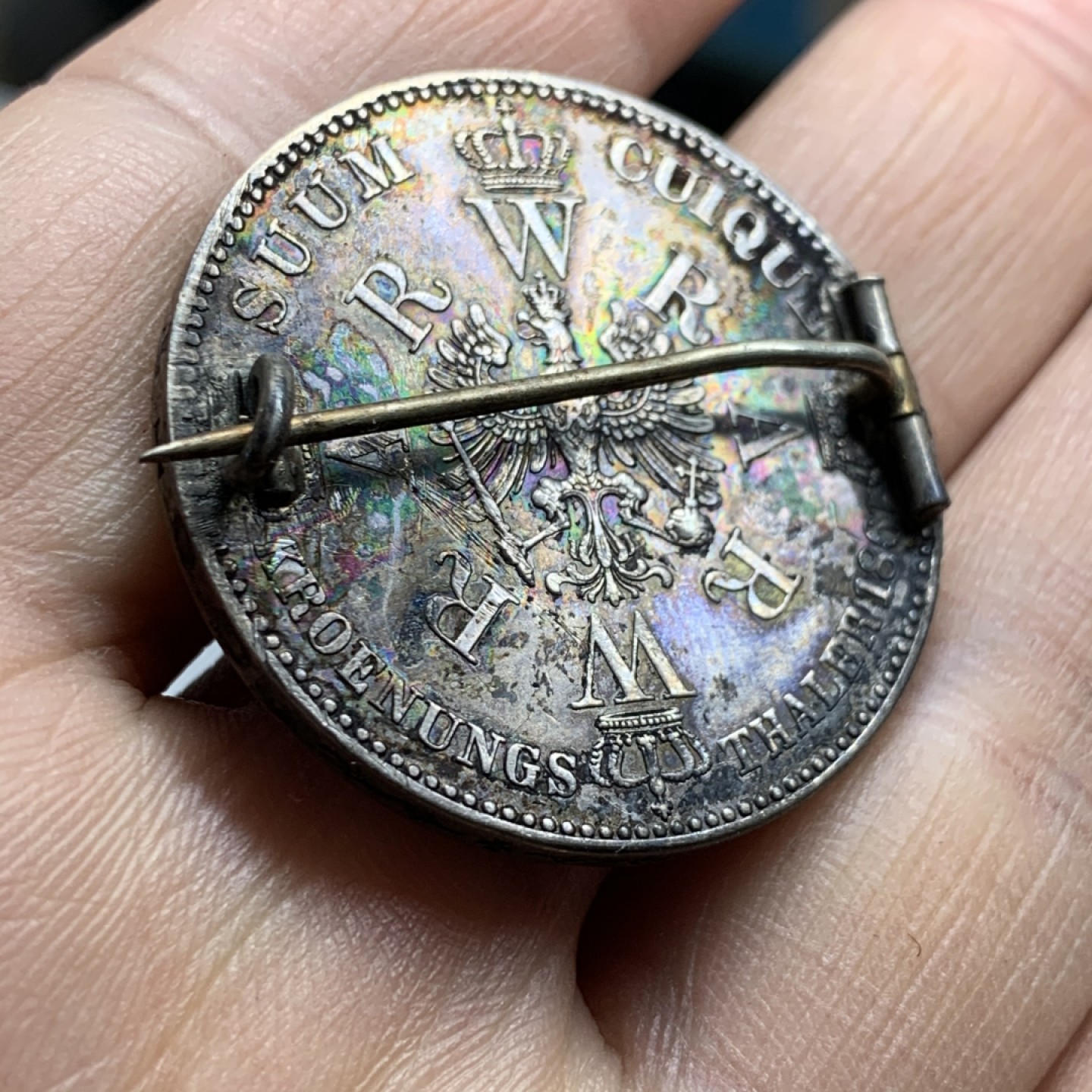 《竞宝斋》第37场-周日 首场自动拍卖 2件或者满200包顺丰 德国普鲁士1861年登基泰勒 原味 大银币 做胸针