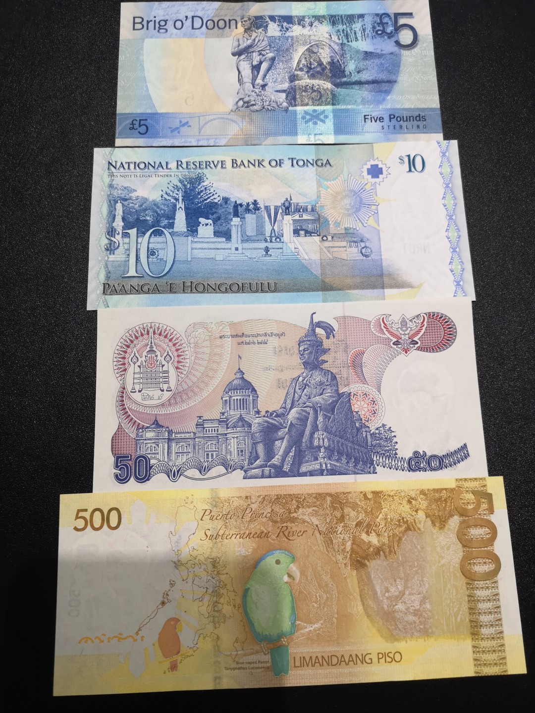 《外钞收藏家》第一百六十九期拍卖（本期65件） 苏格兰、东加王国、泰国、菲律宾四张 全新UNC 无47