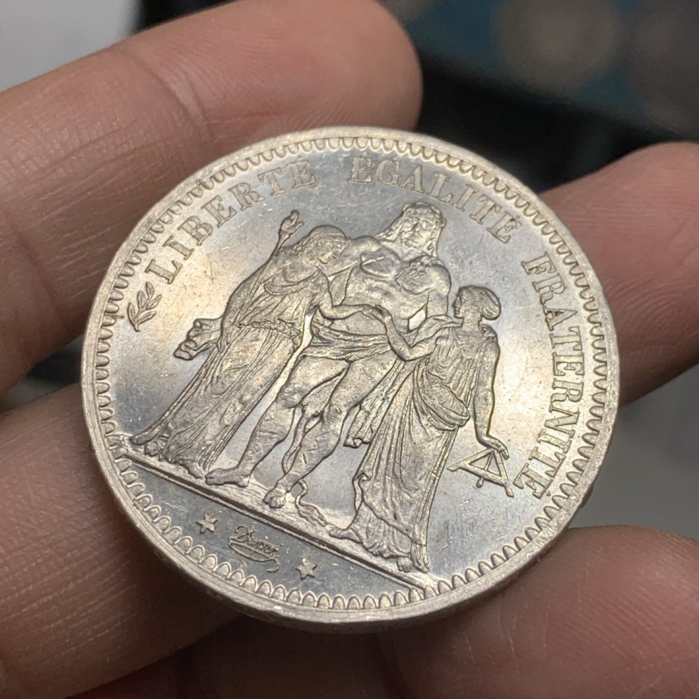 《竞宝斋》第37场-周日 首场自动拍卖 2件或者满200包顺丰 法国1873-A年 大力神 5法郎 大银币 原光好品 可以自己送评