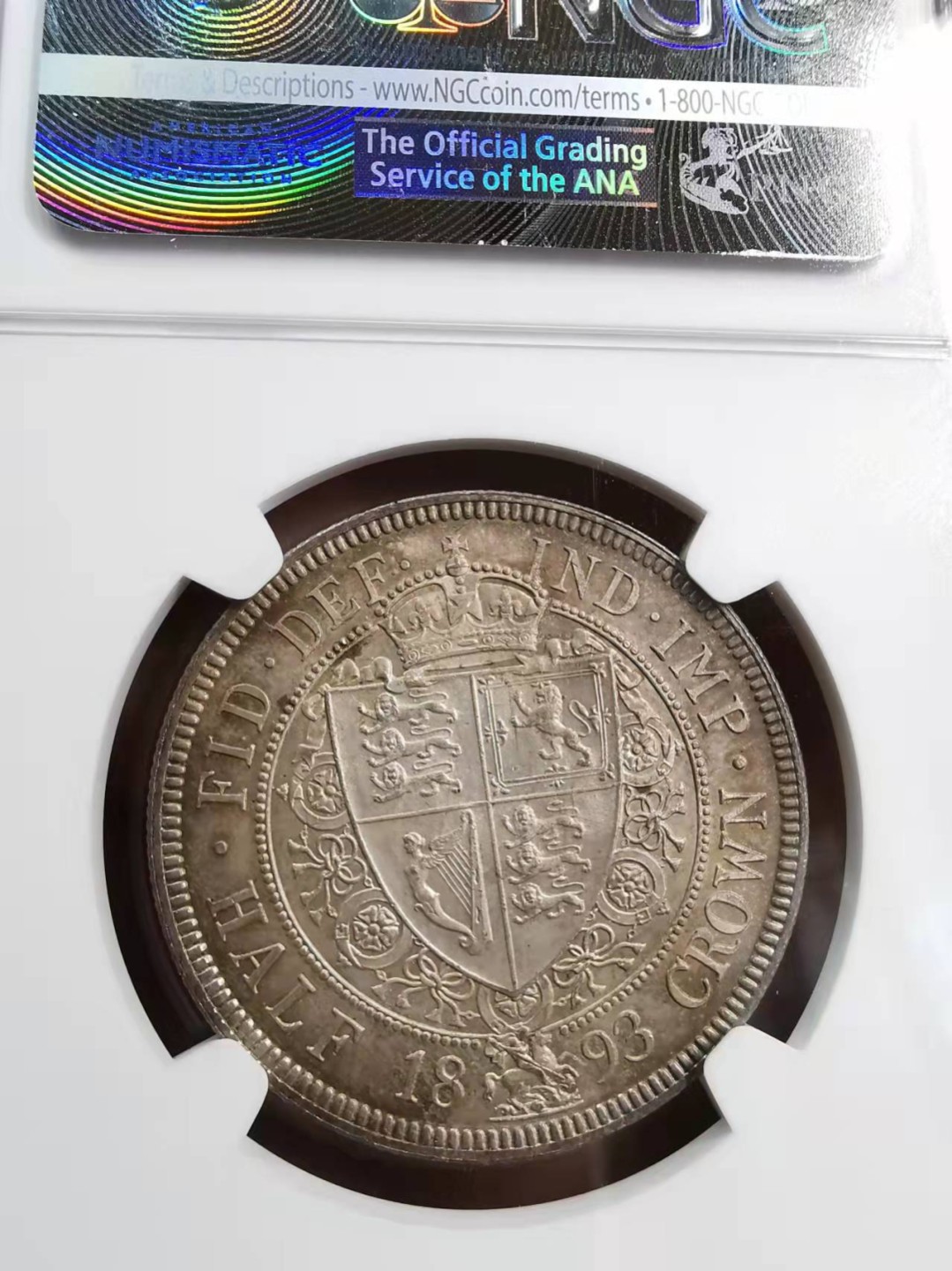 欧罗巴与亚细亚的春天奏鸣曲—凡希社世界钱币微拍第一百九十期 荐！1893英国老维批纱半克朗NGC-MS65粉彩顶级品！